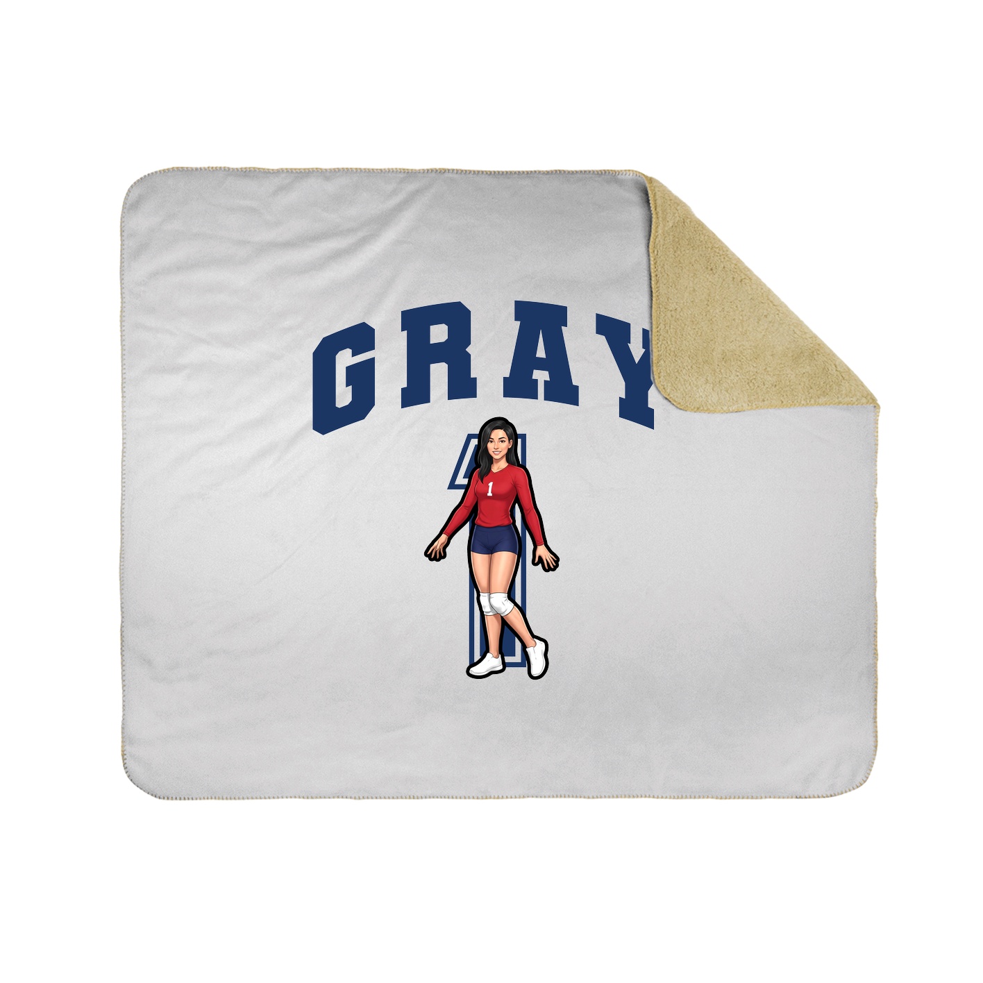 Throw Blanket — Number in White