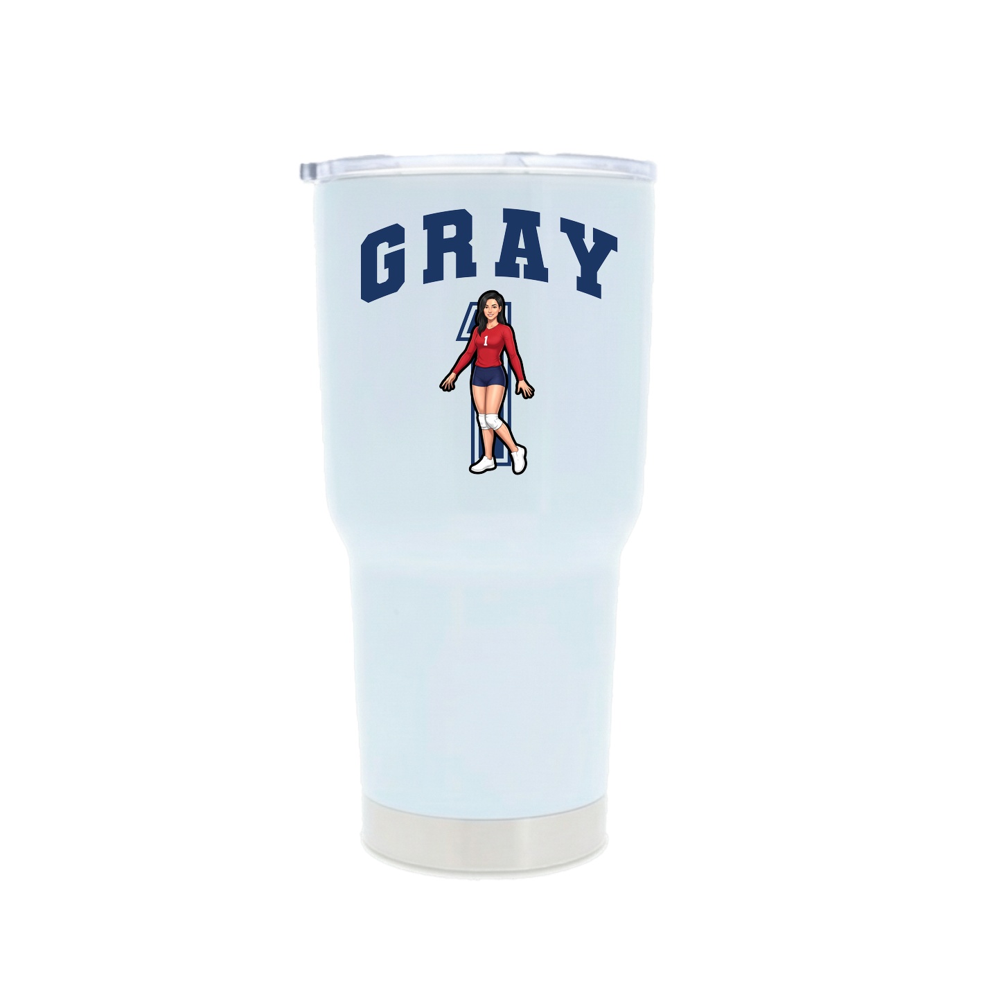 30oz Stainless Steel Tumbler — Number in White