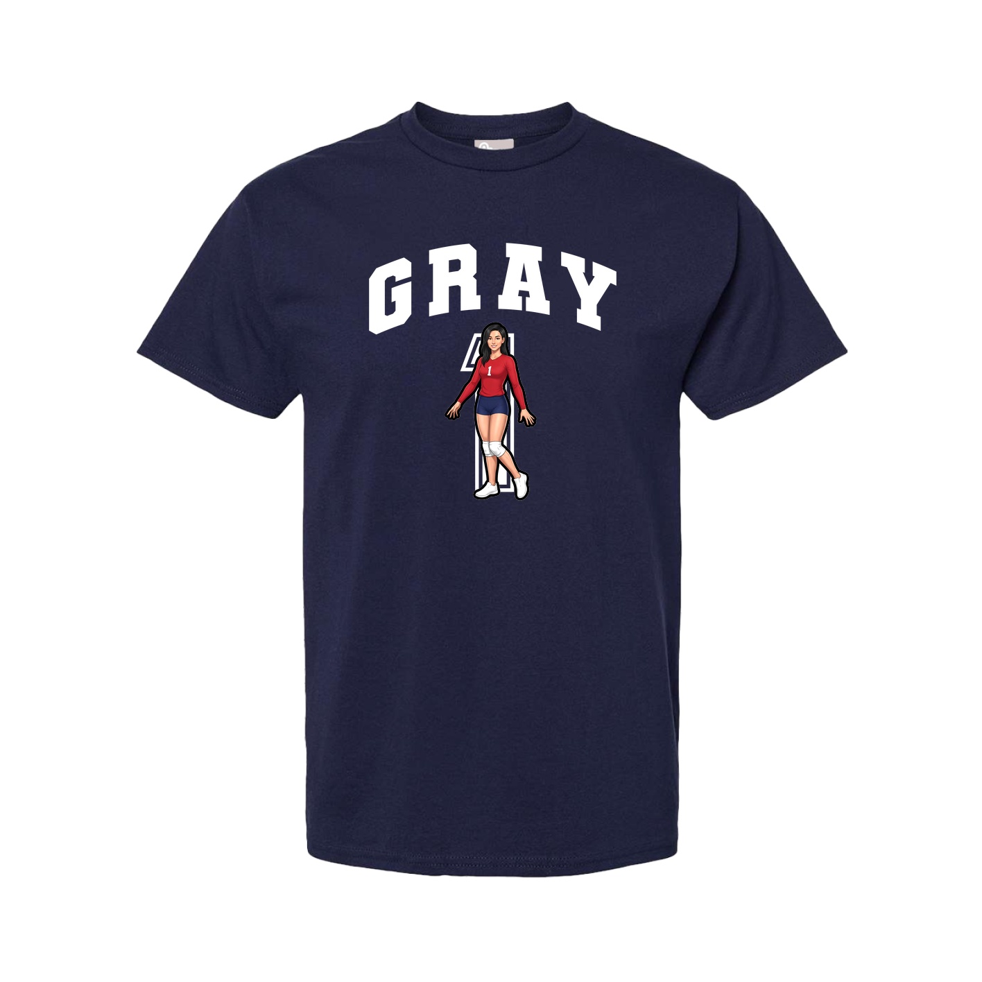 Youth Tee — Number in Navy