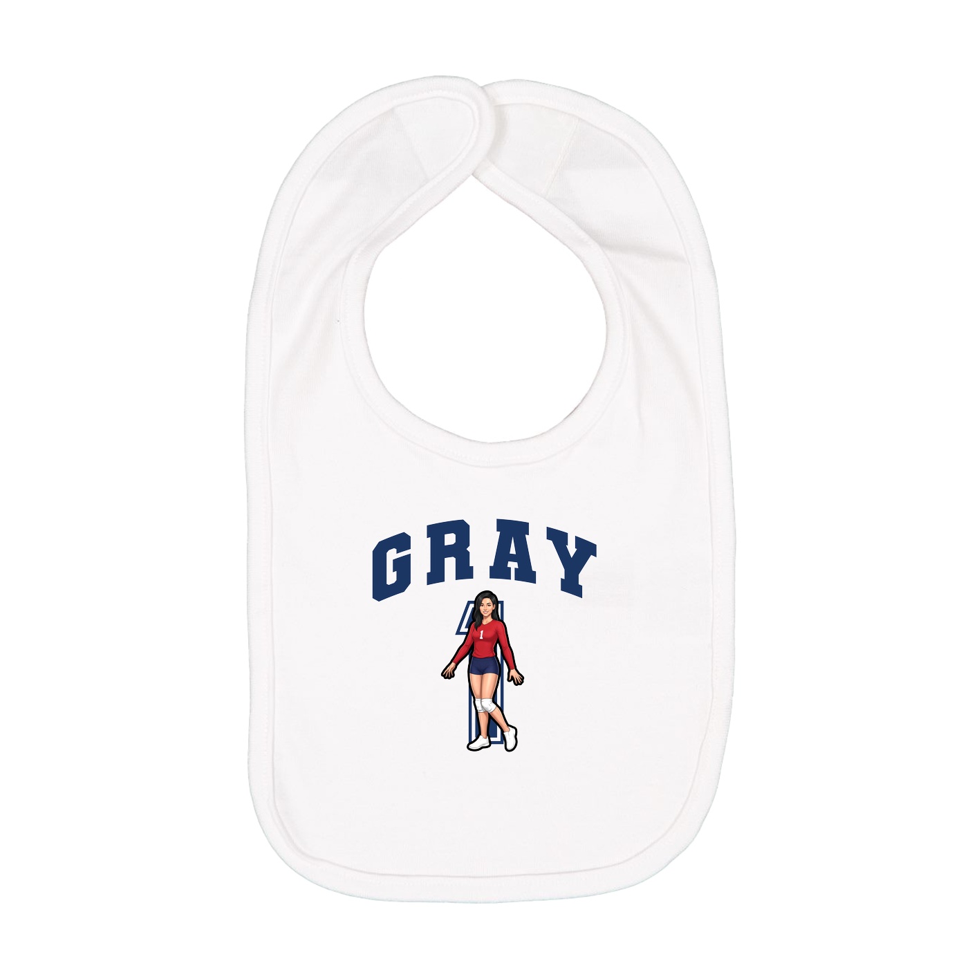 Infant Bib — Number in White