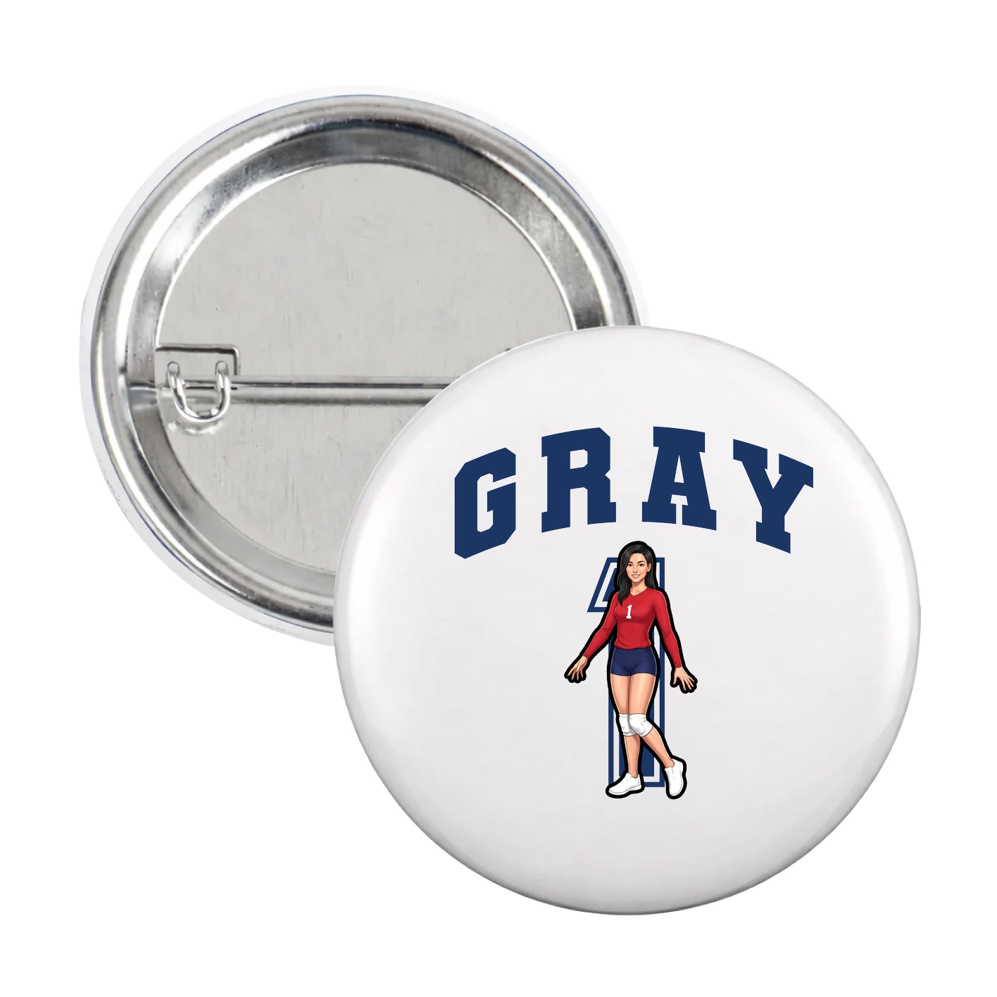 Game Day Button — Number in White