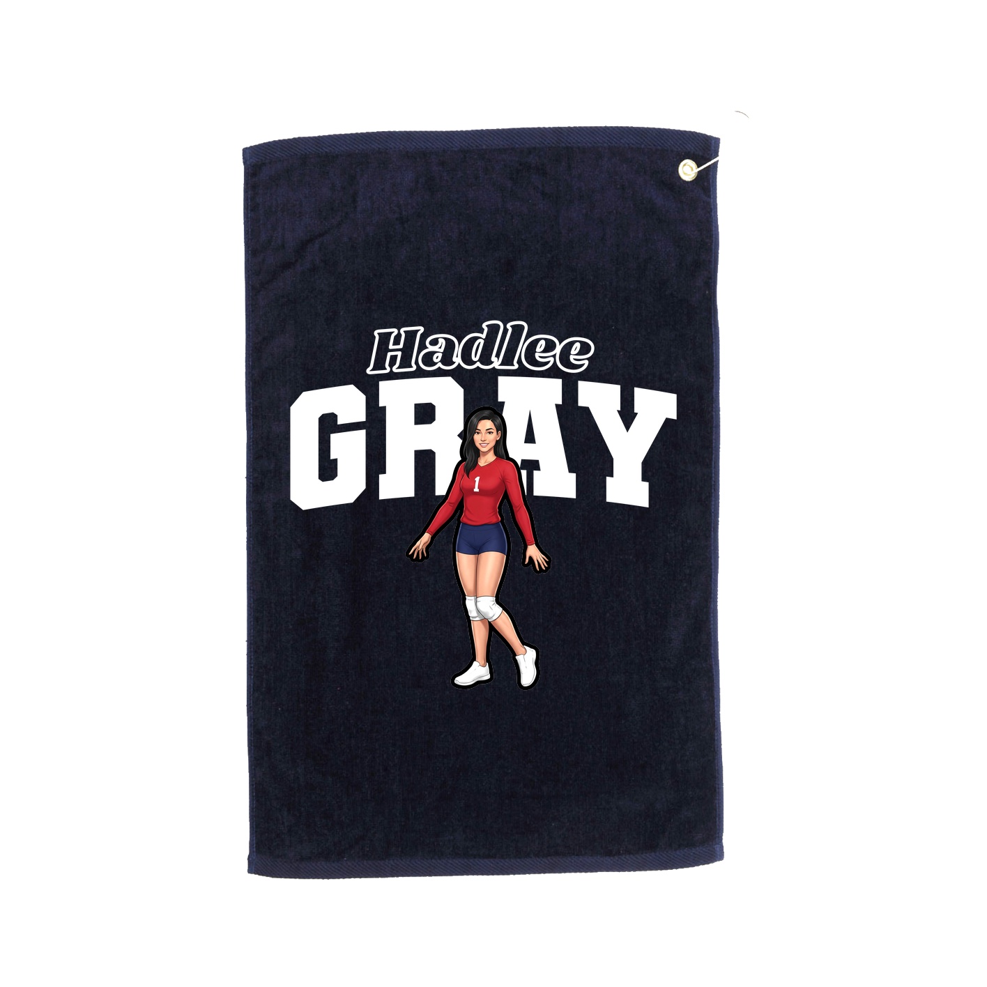 Golf Towel — Name Arch in Navy