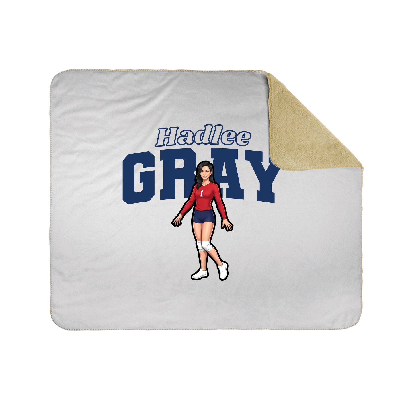 Throw Blanket — Name Arch in White