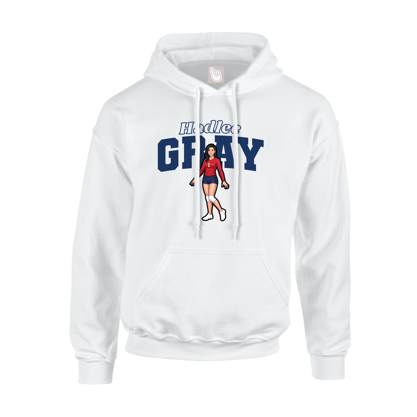Hoodie — Name Arch in White