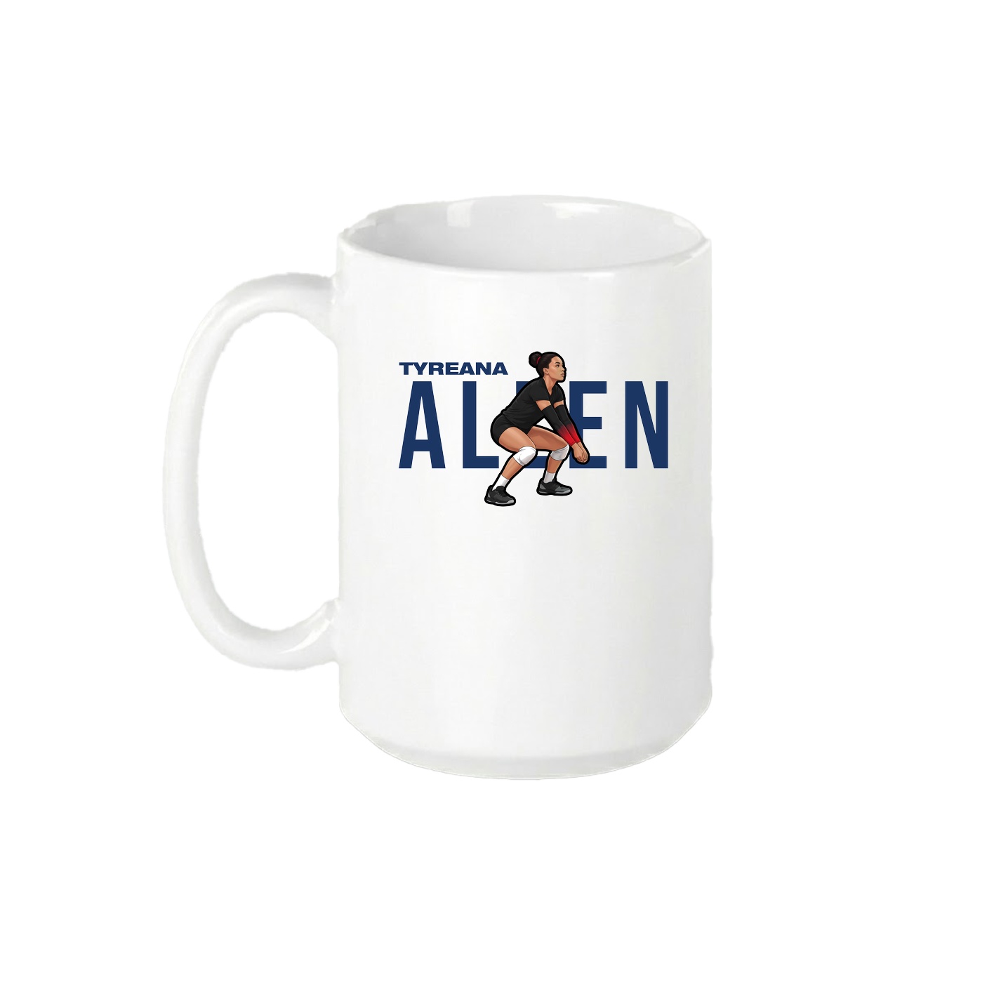 15oz Coffee Mug — Player Name in White