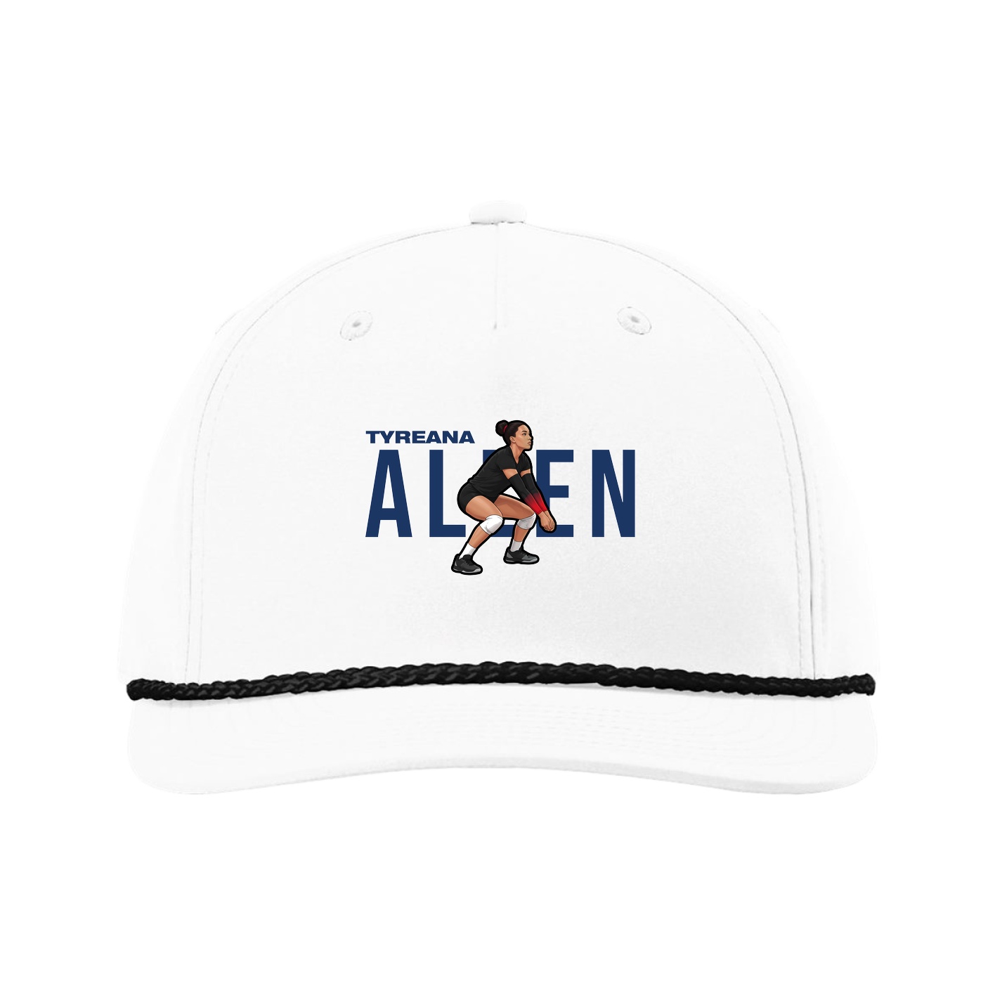 Five-Panel Classic Rope Cap — Player Name in White