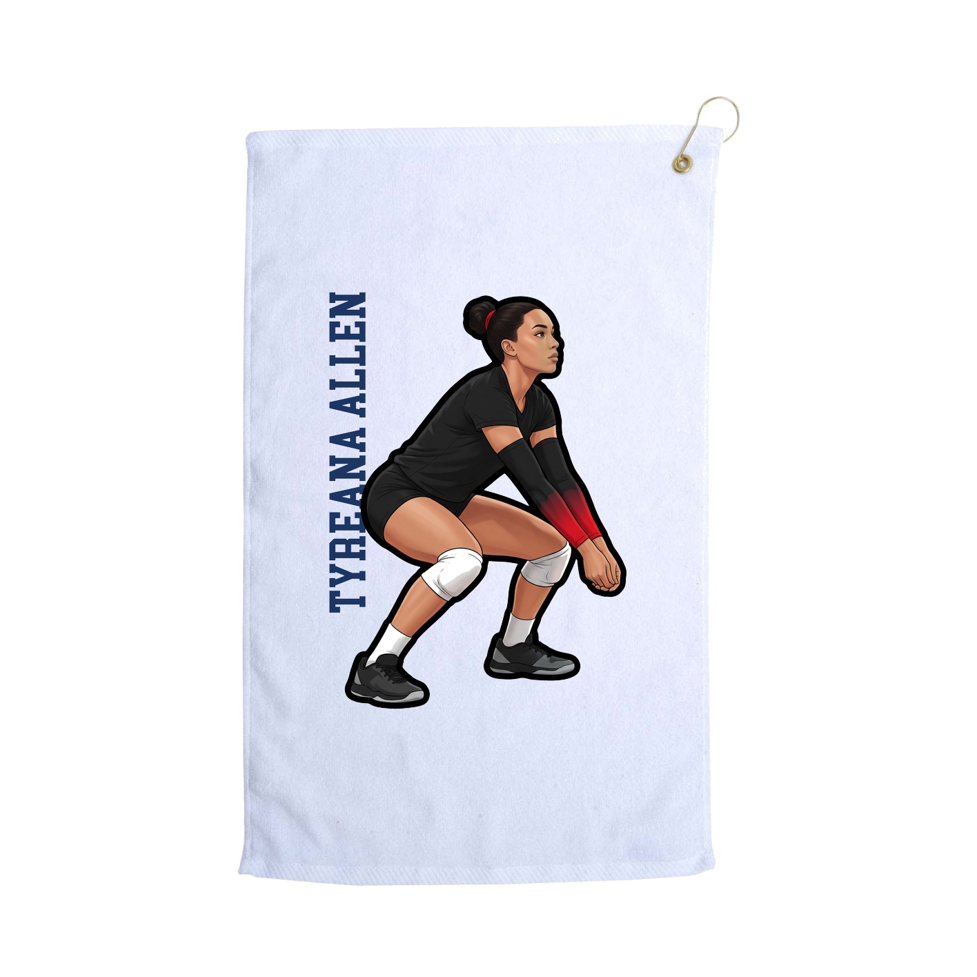 Golf Towel — Name Vertical in White