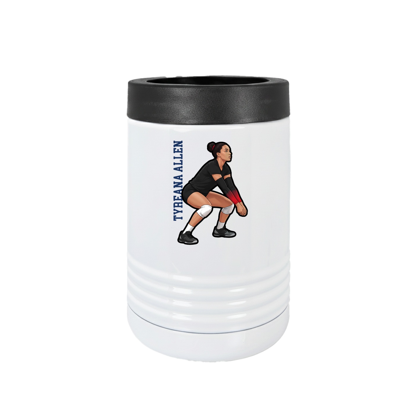 Beverage Holder — Name Vertical in White