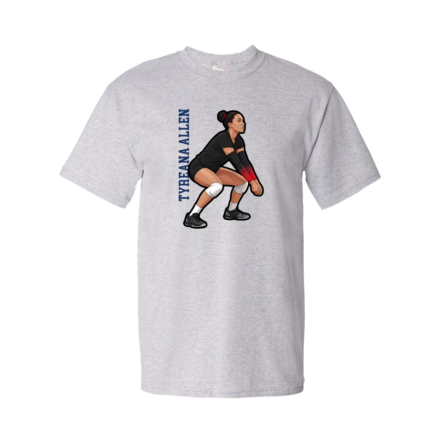 Tee — Name Vertical in Grey