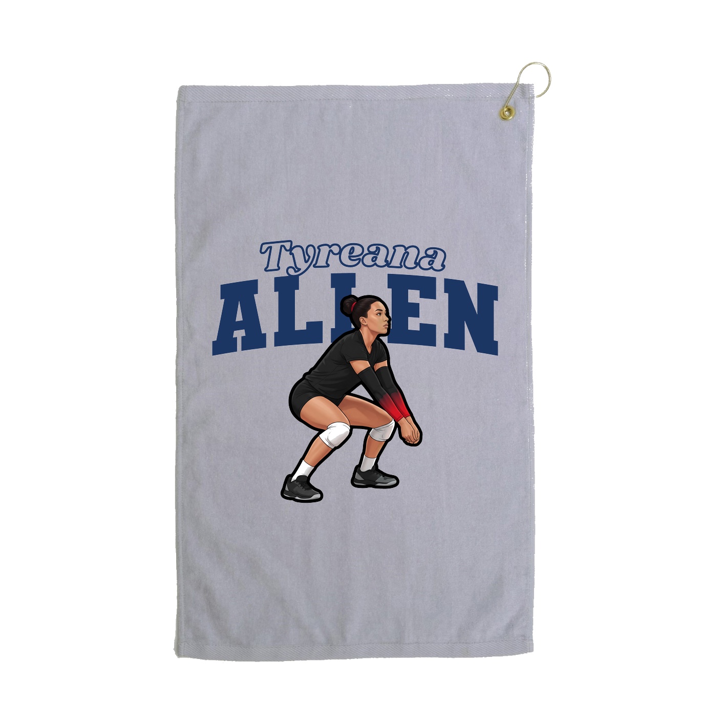 Golf Towel — Name Arch in Grey