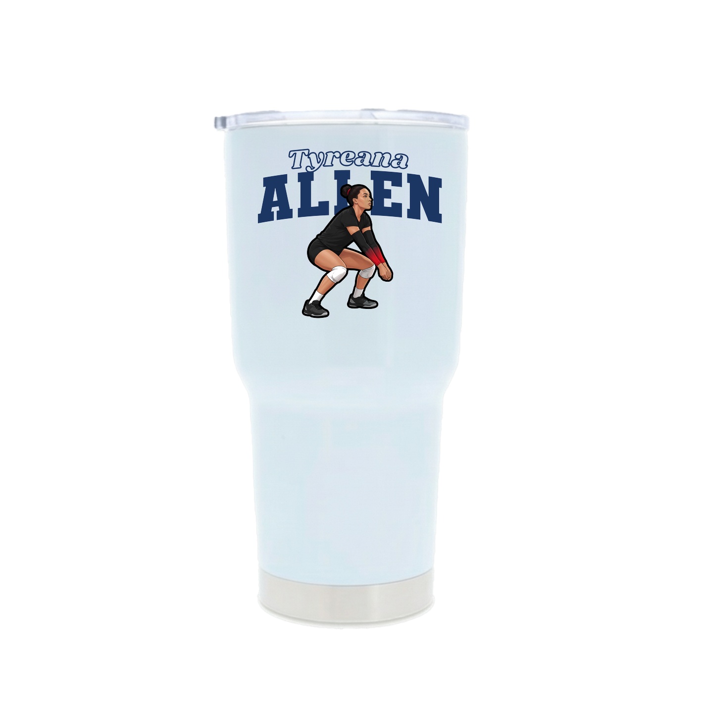 30oz Stainless Steel Tumbler — Name Arch in White