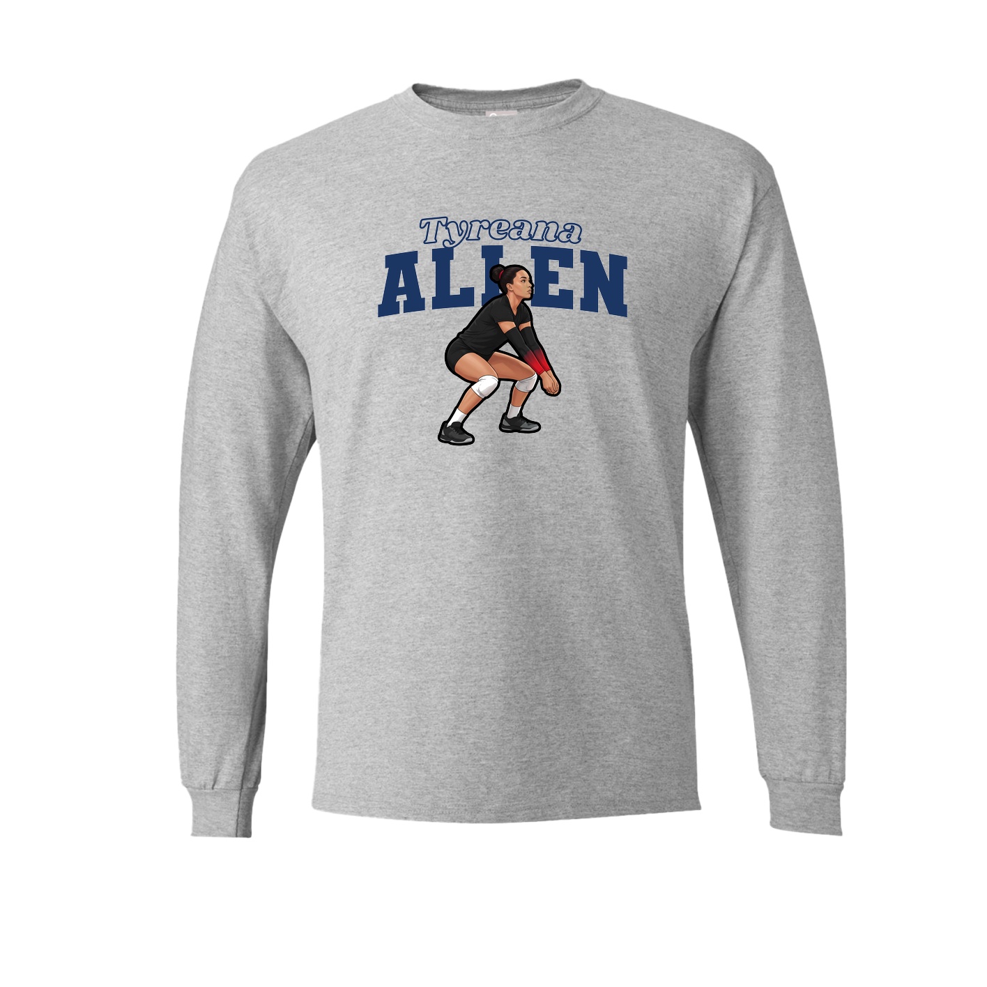 Long Sleeve Tee — Name Arch in Grey