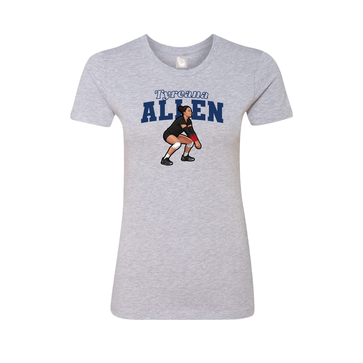 Fitted Women's Tee — Name Arch in Grey