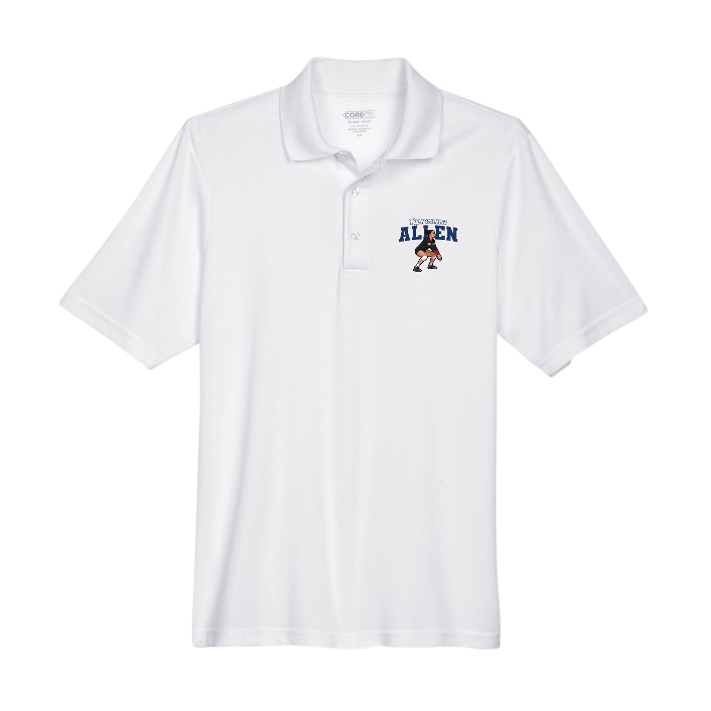 Performance Polo — Name Arch in White