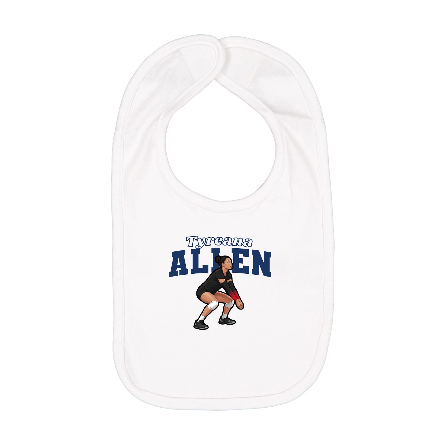 Infant Bib — Name Arch in White