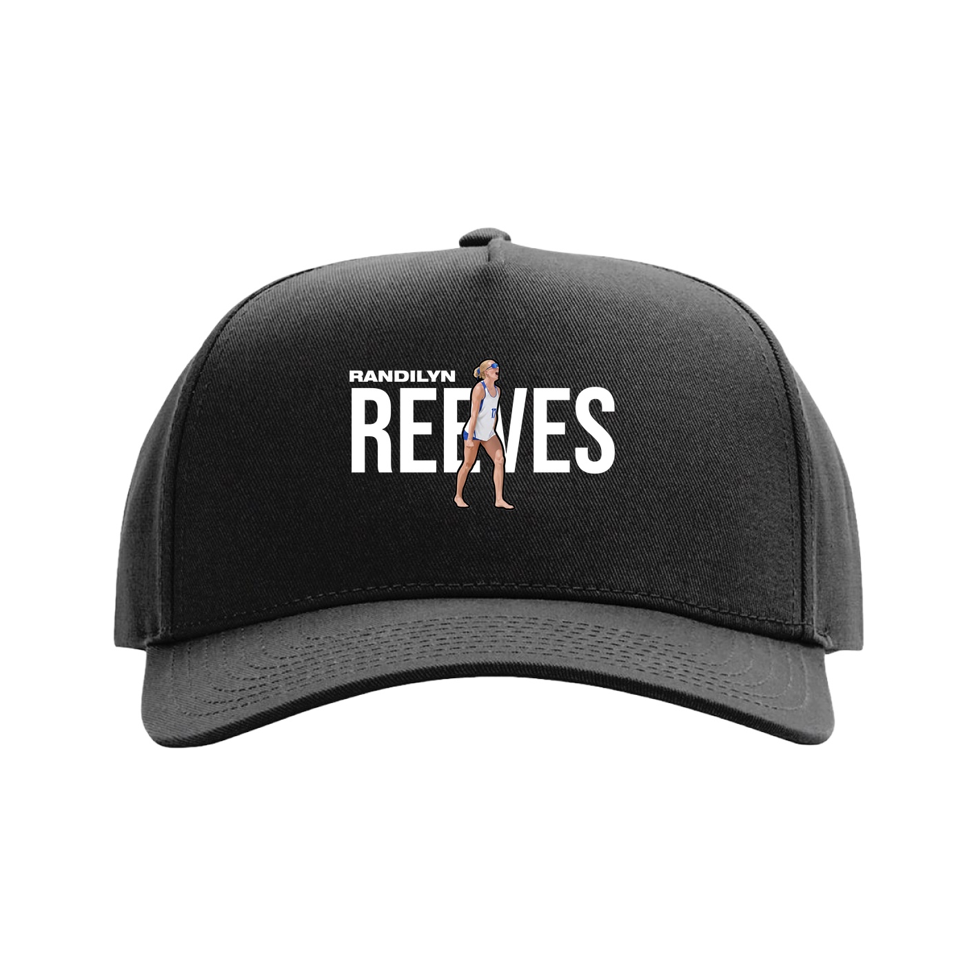 Full Fabric Five-Panel Champ Cap — Player Name in Black
