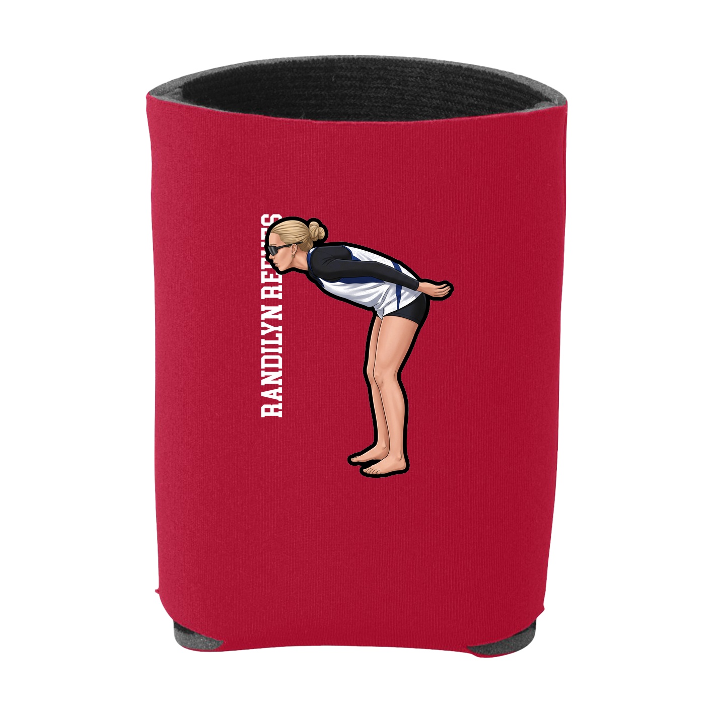 Can Holder — Name Vertical in Red