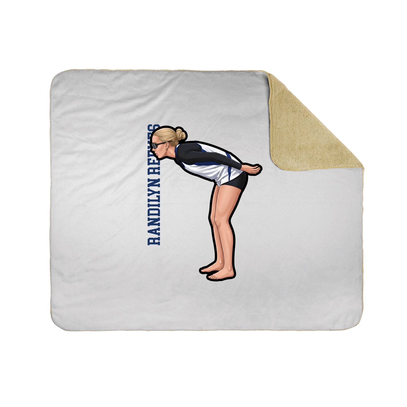 Throw Blanket — Name Vertical in White