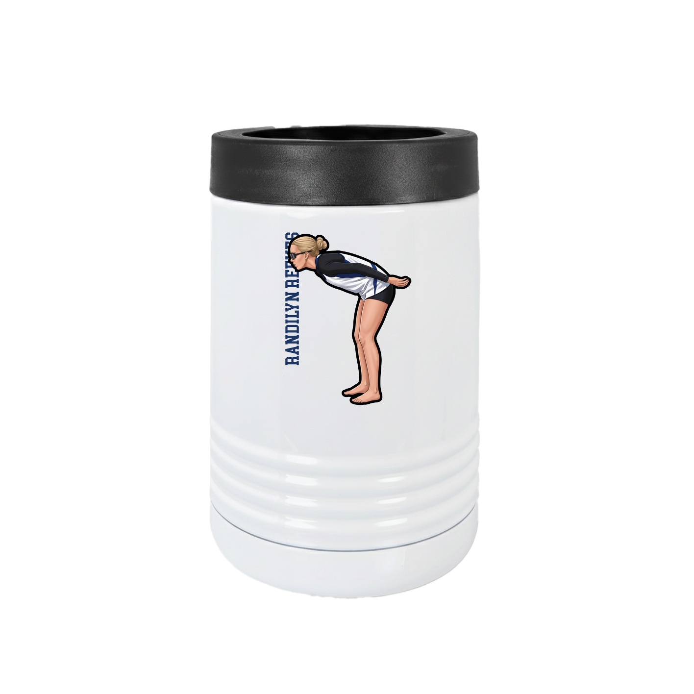 Beverage Holder — Name Vertical in White