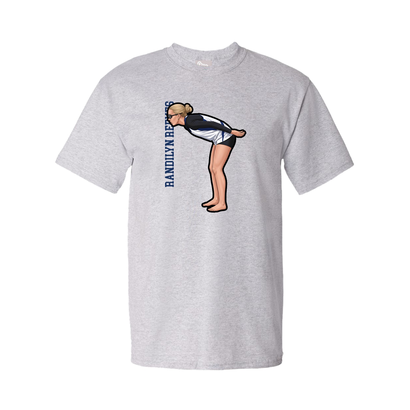 Tee — Name Vertical in Grey