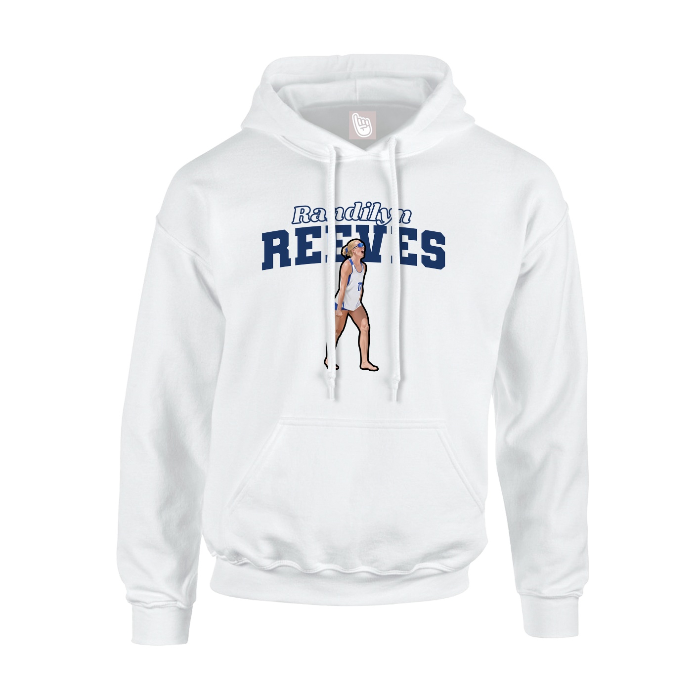 Youth Hoodie — Name Arch in White