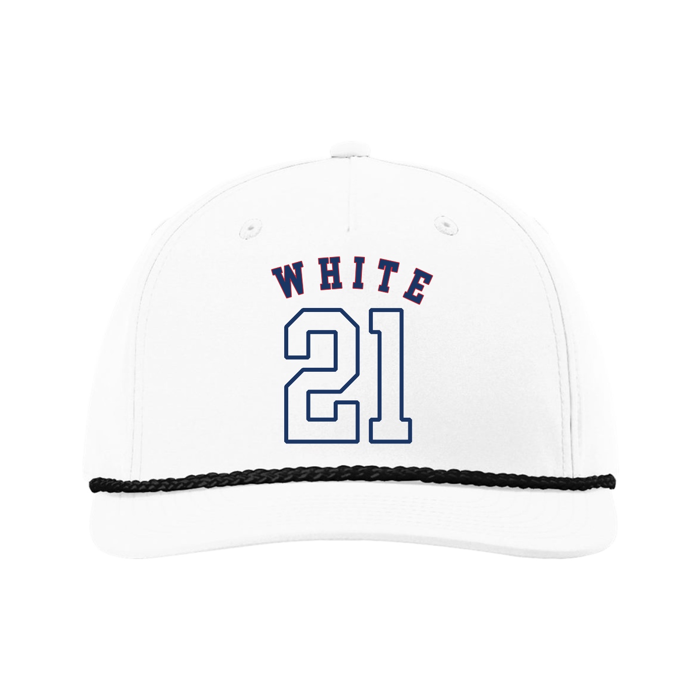 Five-Panel Classic Rope Cap — Shirsey Arch in White