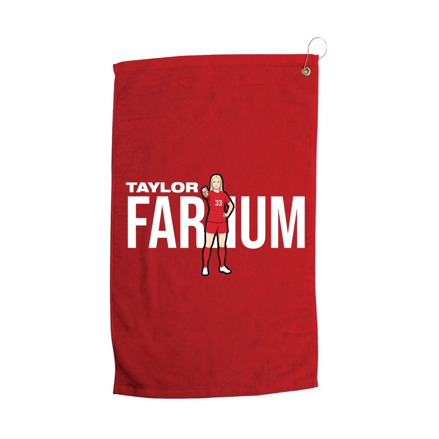 Golf Towel — Player Name in Red
