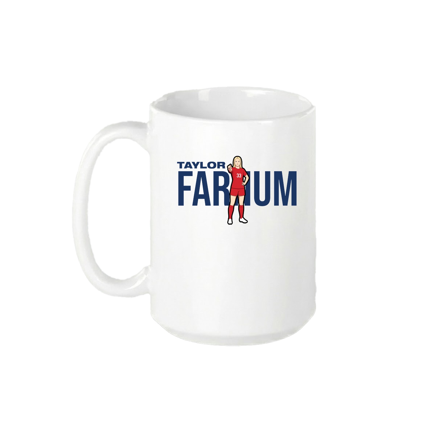 15oz Coffee Mug — Player Name in White