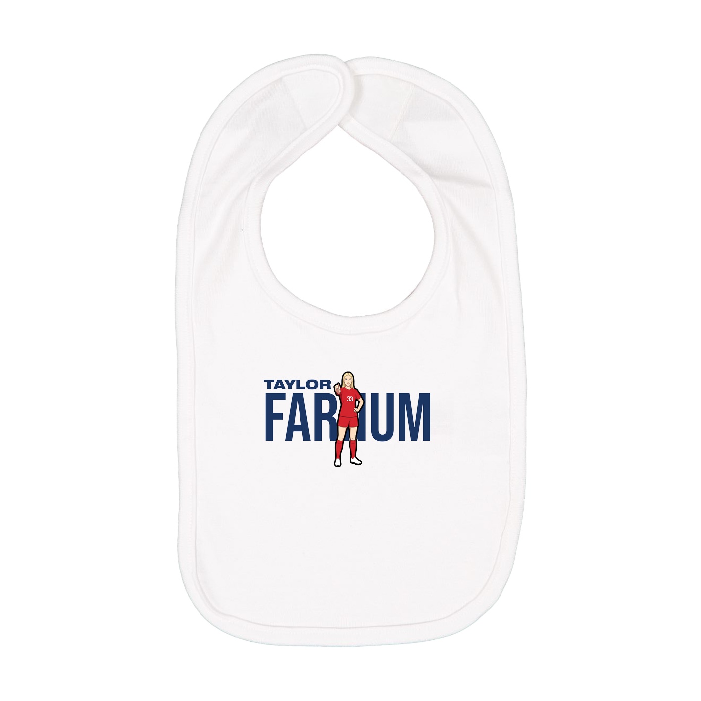 Infant Bib — Player Name in White