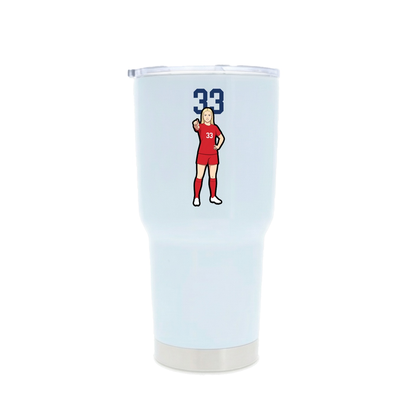 30oz Stainless Steel Tumbler — Number Top in White