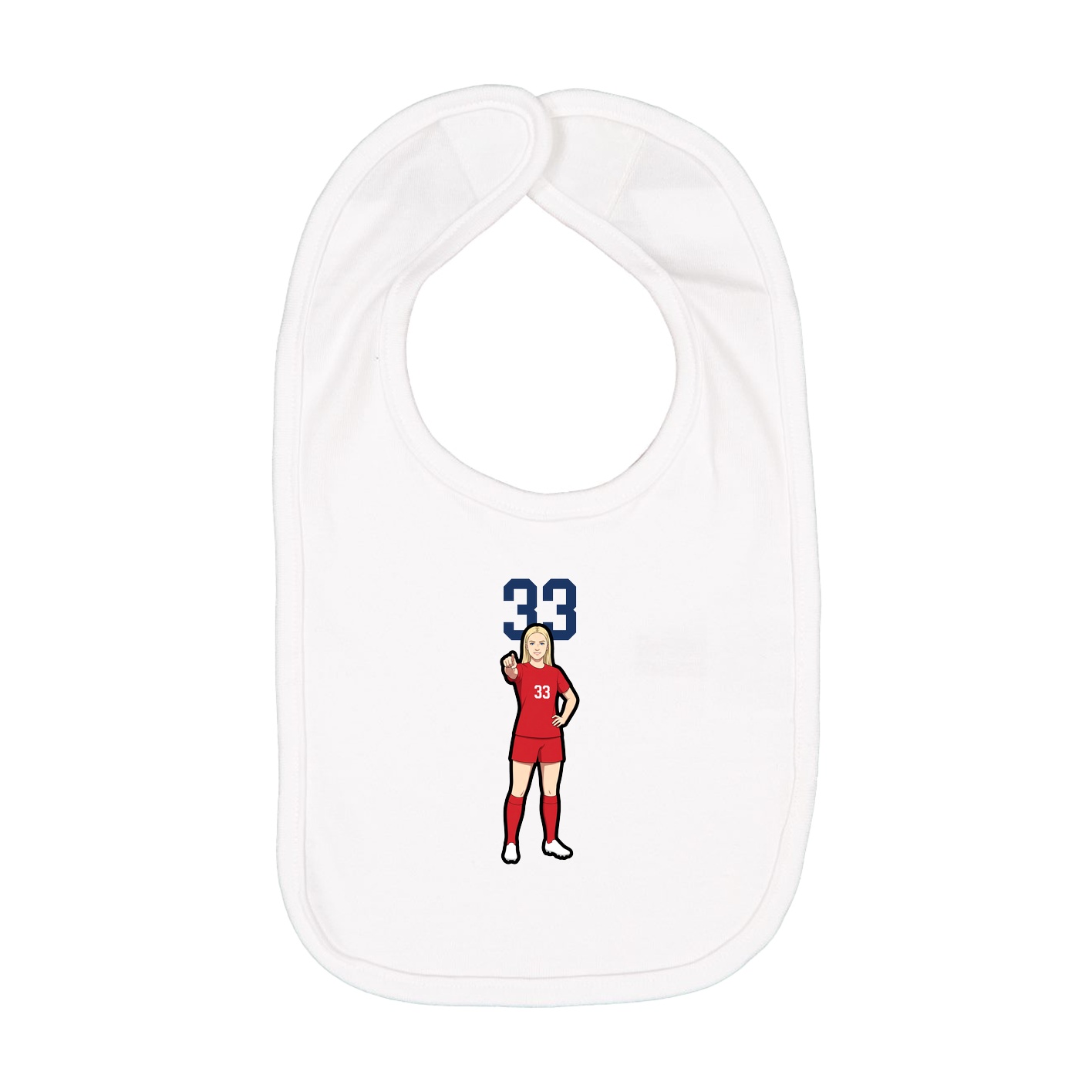 Infant Bib — Number Top in White