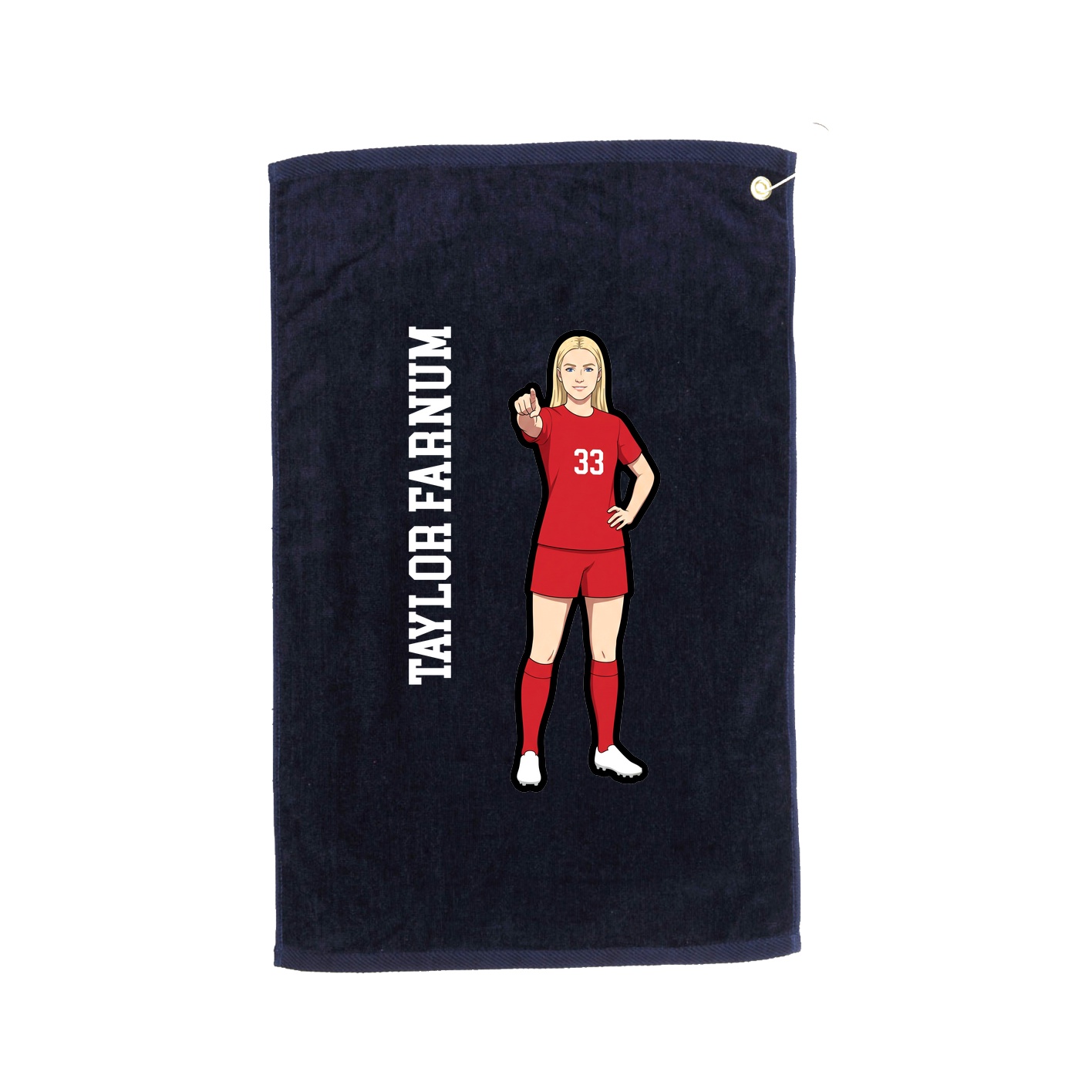 Golf Towel — Name Vertical in Navy
