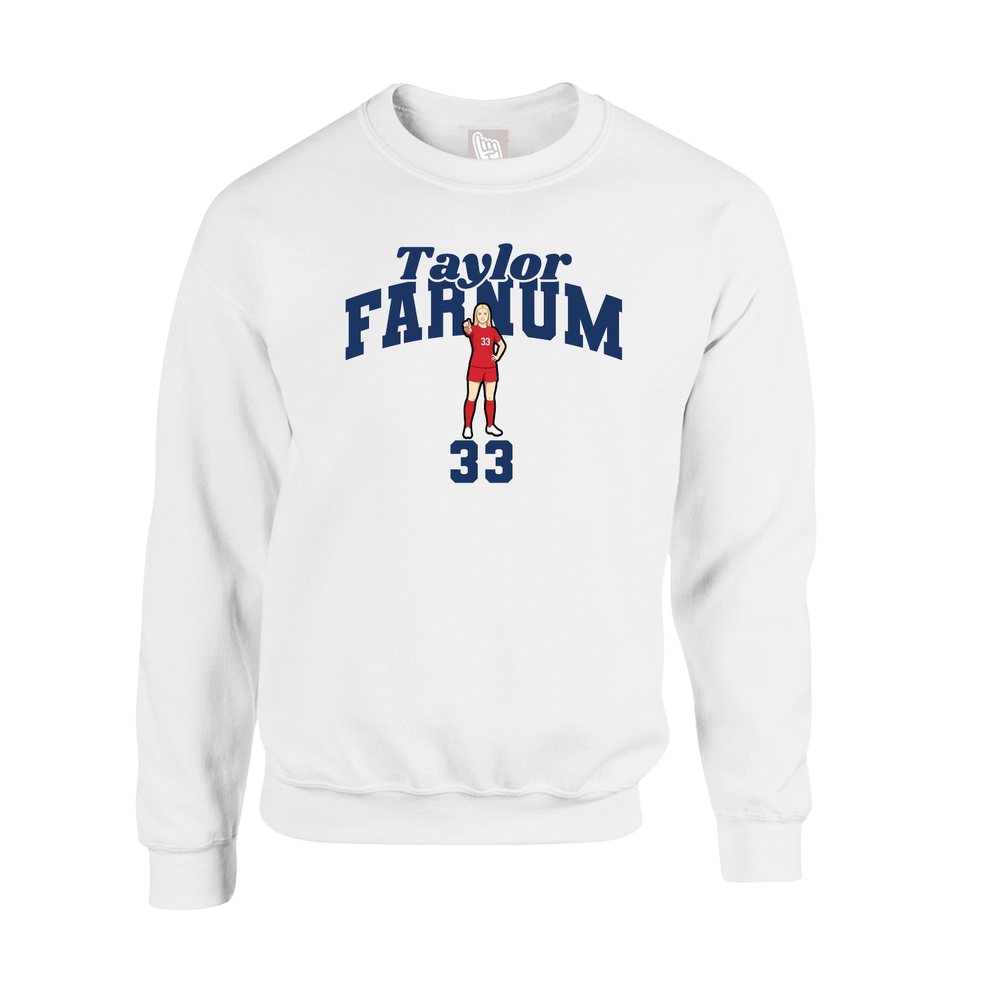 Fleece Crew — Signature Arch in White