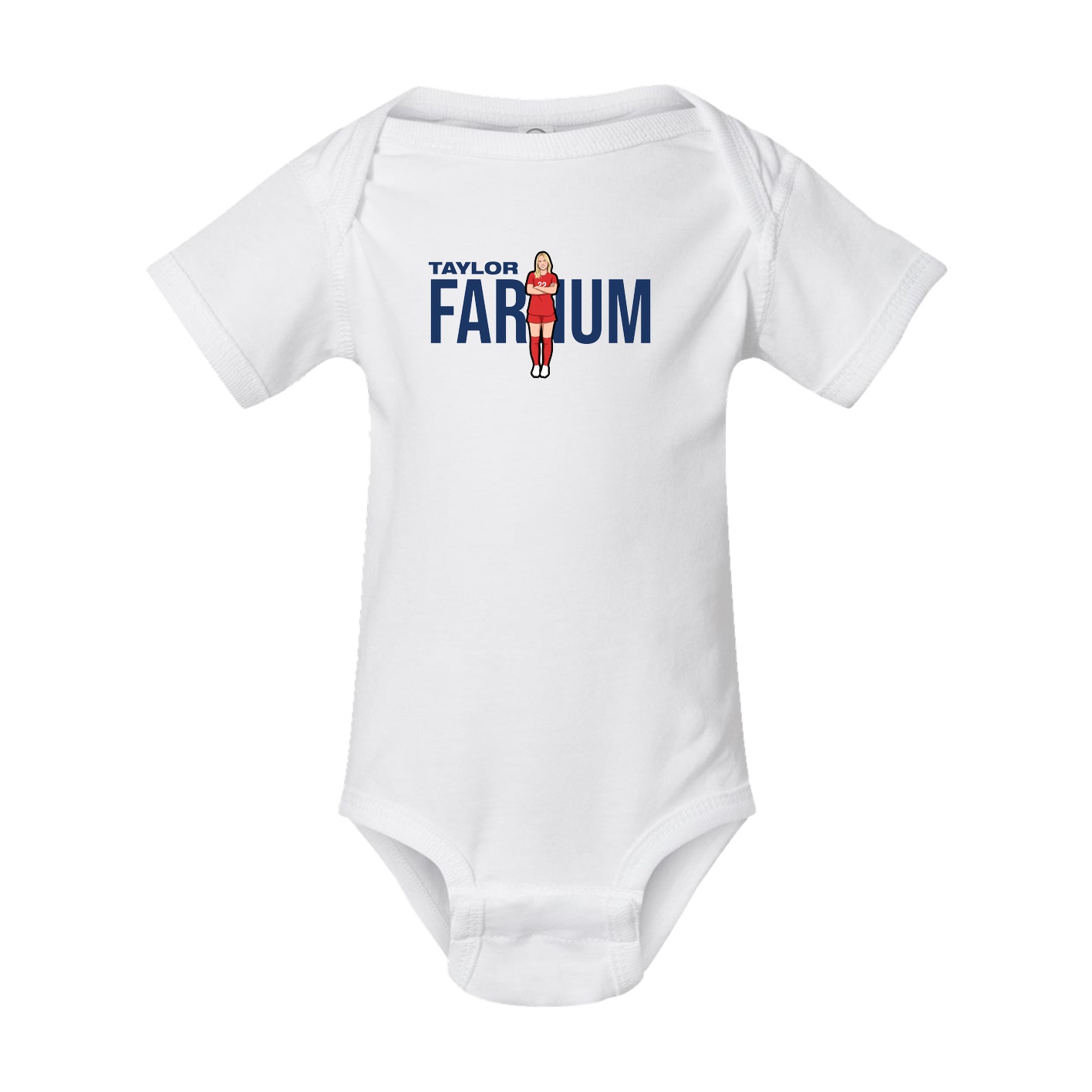 Baby Onesie — Player Name in White