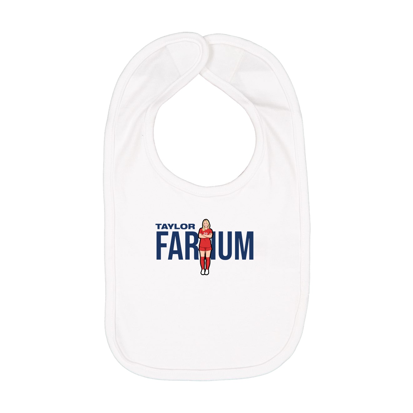 Infant Bib — Player Name in White