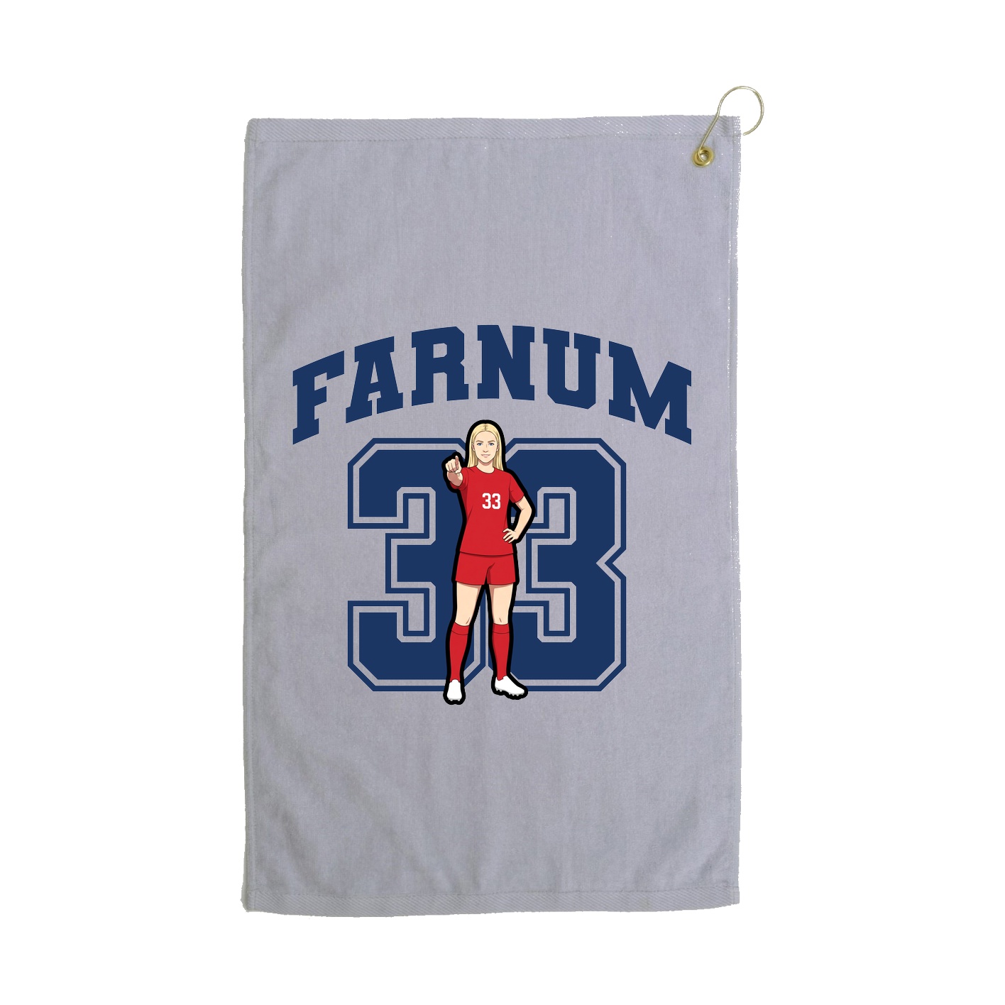 Golf Towel — Number in Grey