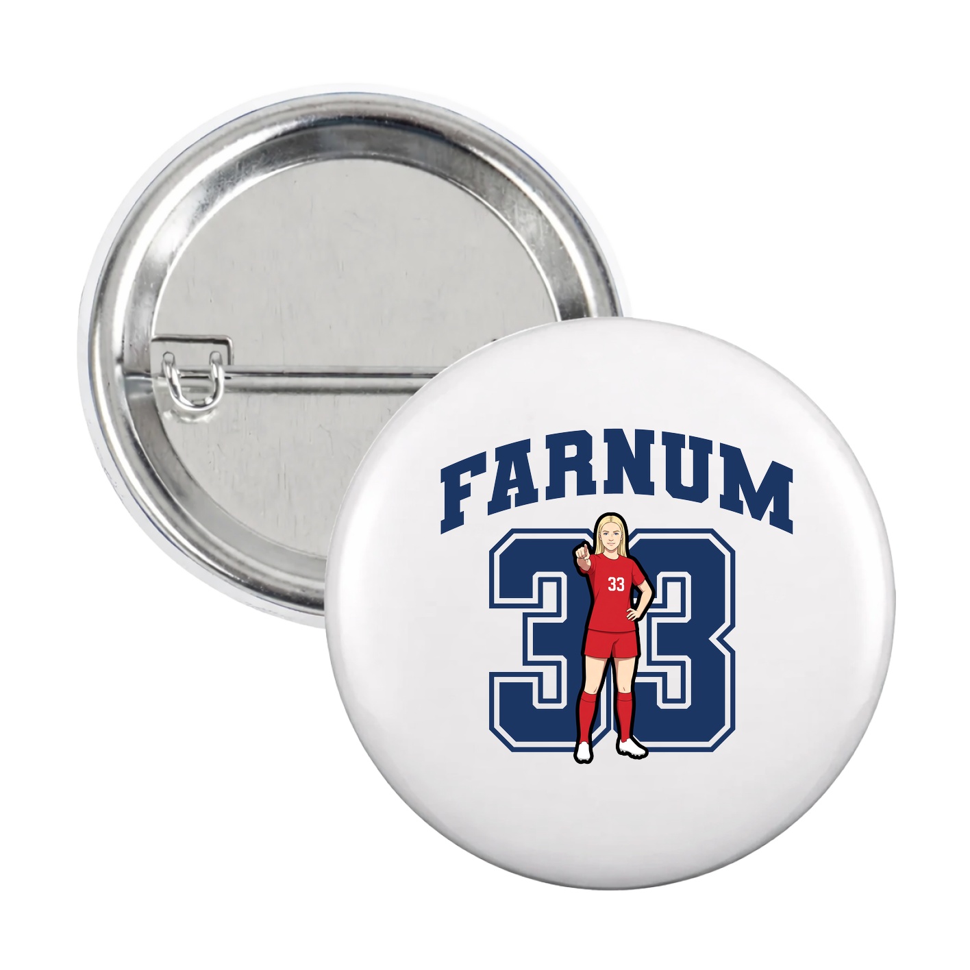 Game Day Button — Number in White