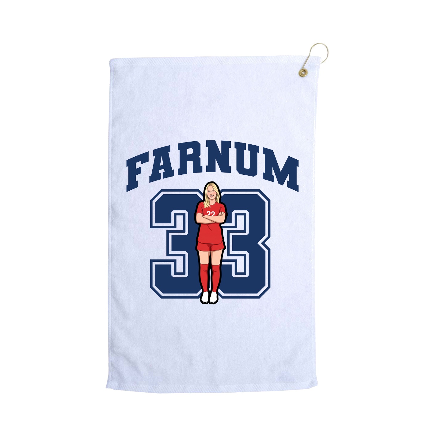 Golf Towel — Number in White
