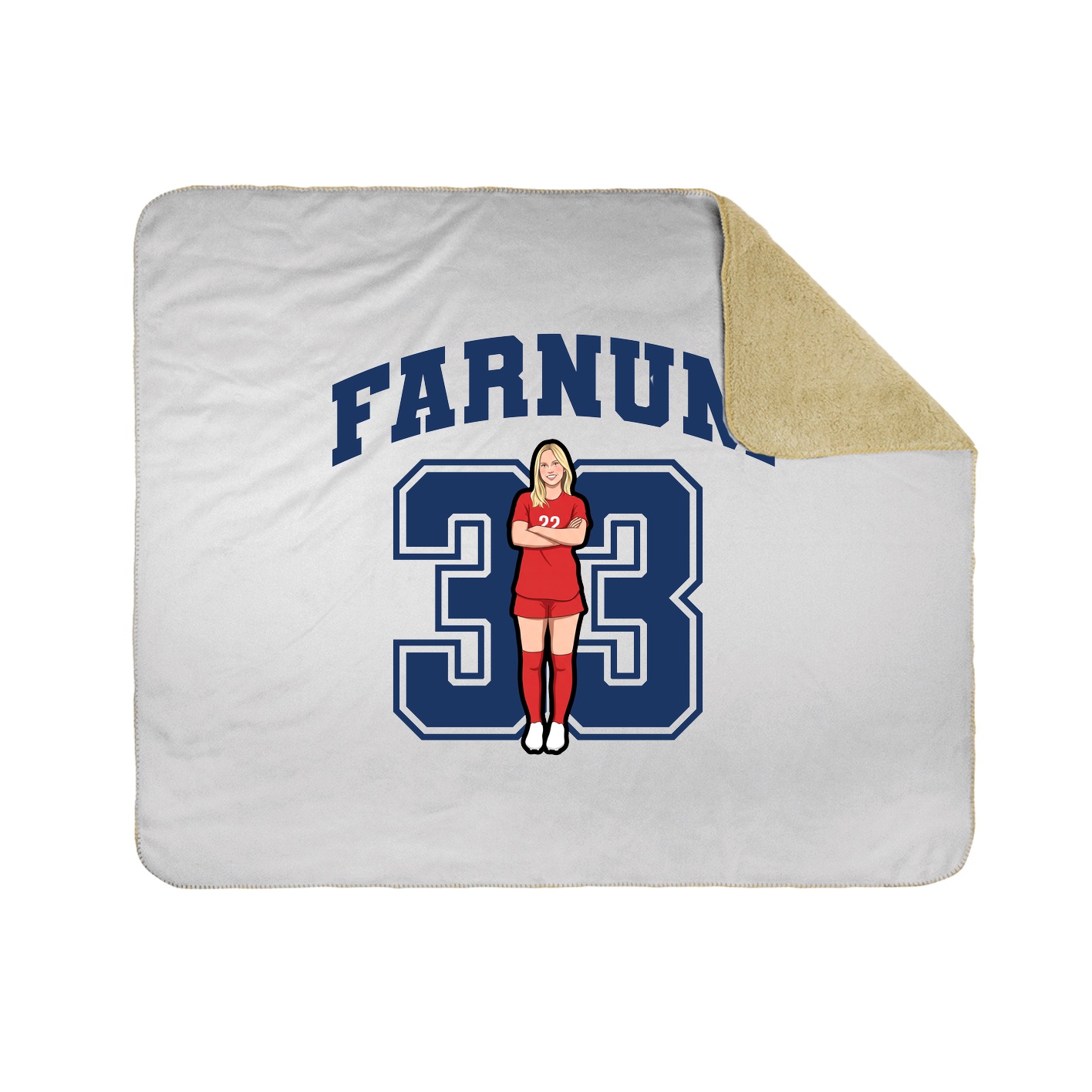 Throw Blanket — Number in White