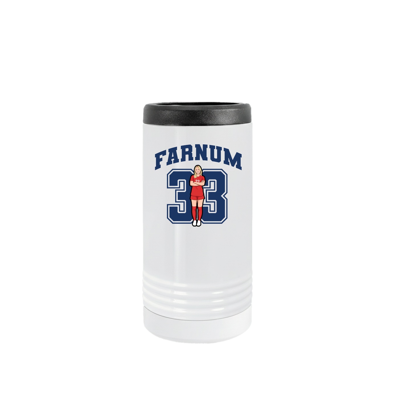 Slim Beverage Holder — Number in White