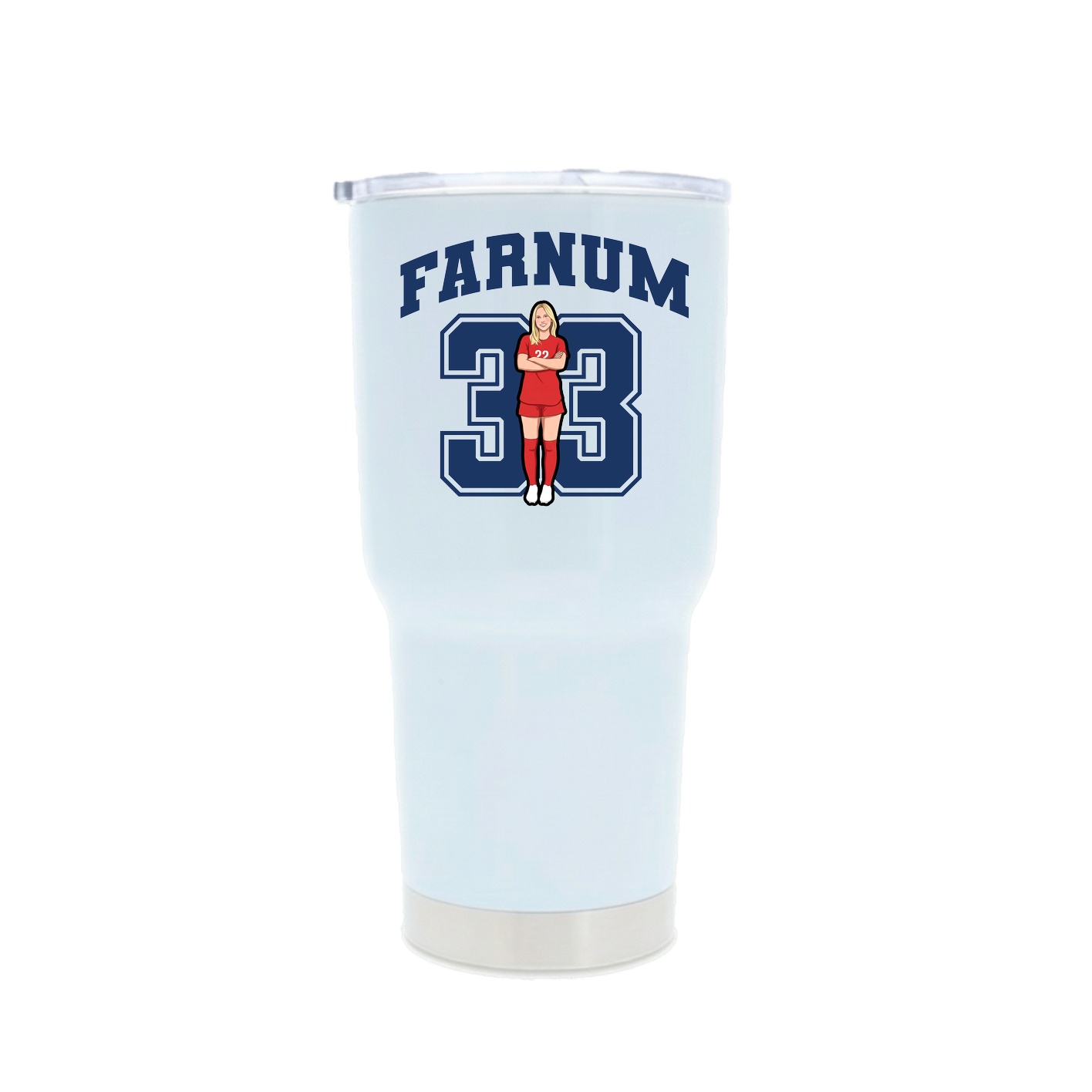 30oz Stainless Steel Tumbler — Number in White