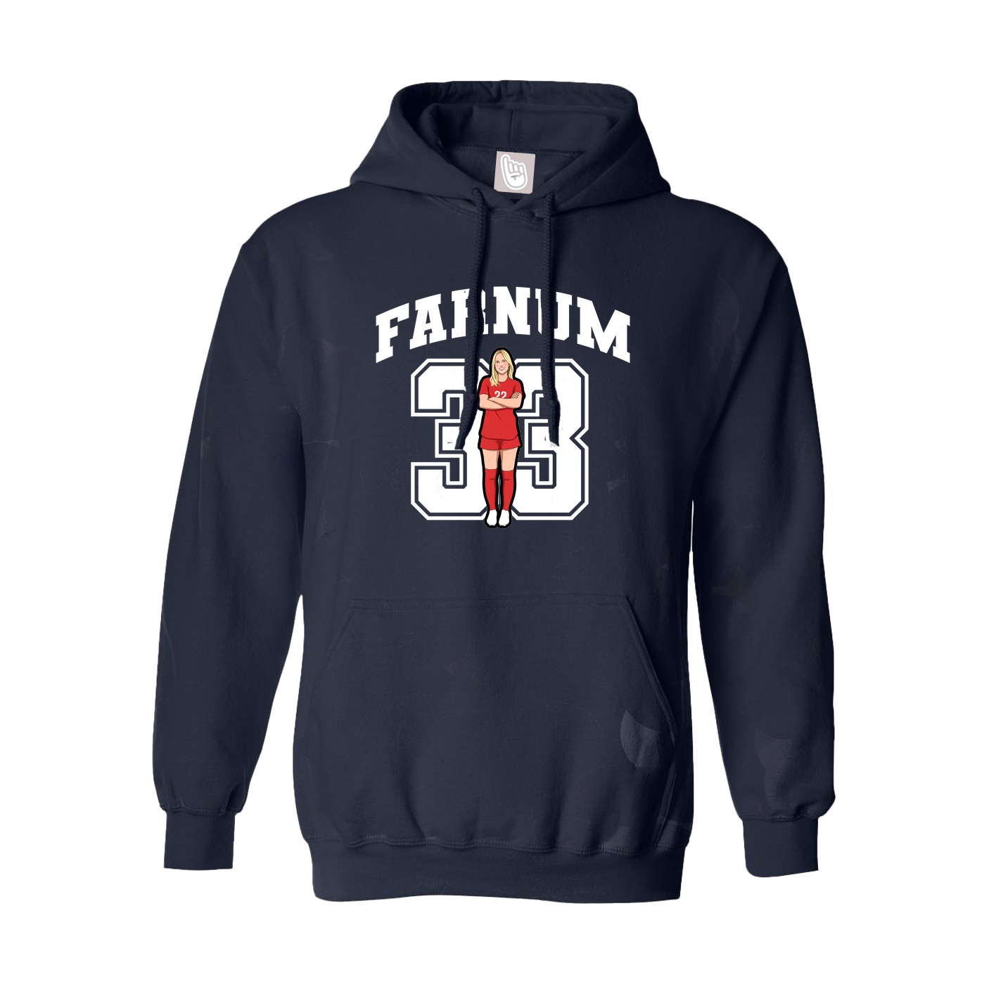 Hoodie — Number in Navy