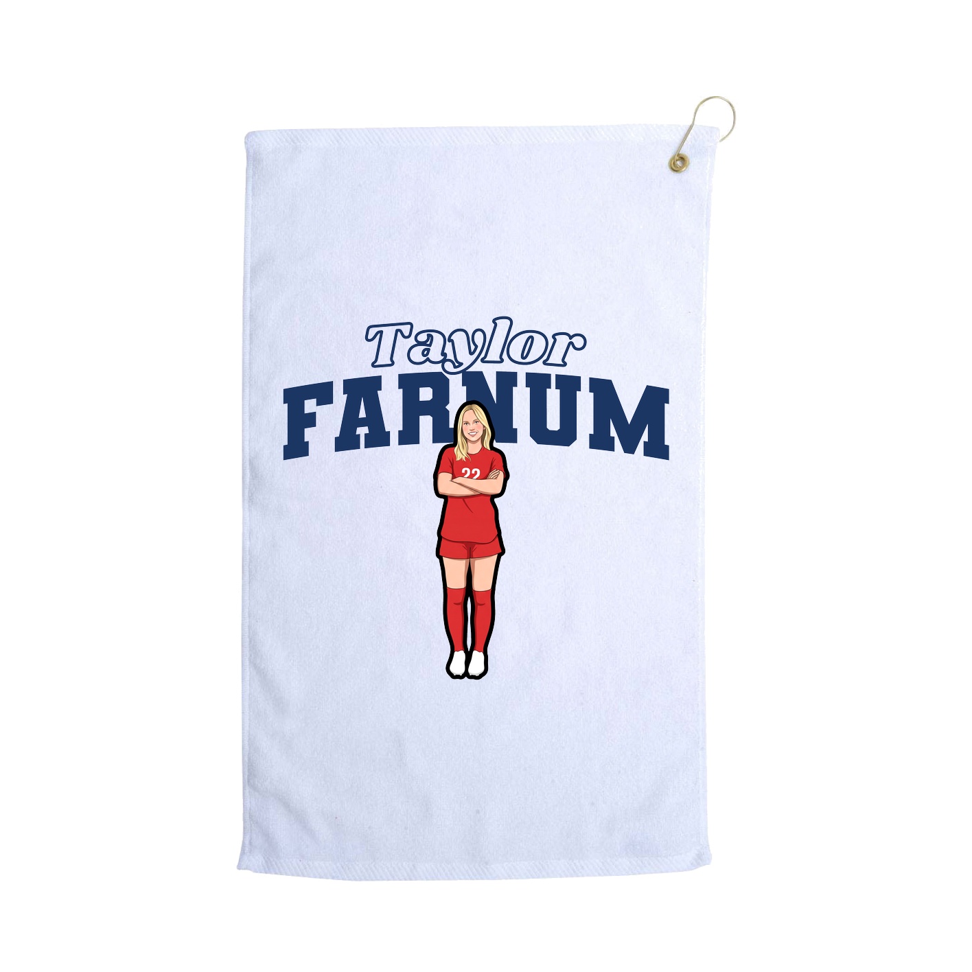 Golf Towel — Name Arch in White