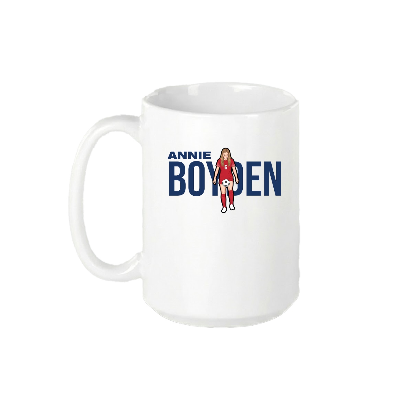 15oz Coffee Mug — Player Name in White