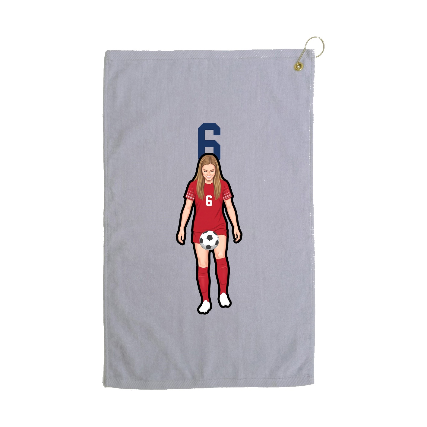 Golf Towel — Number Top in Grey