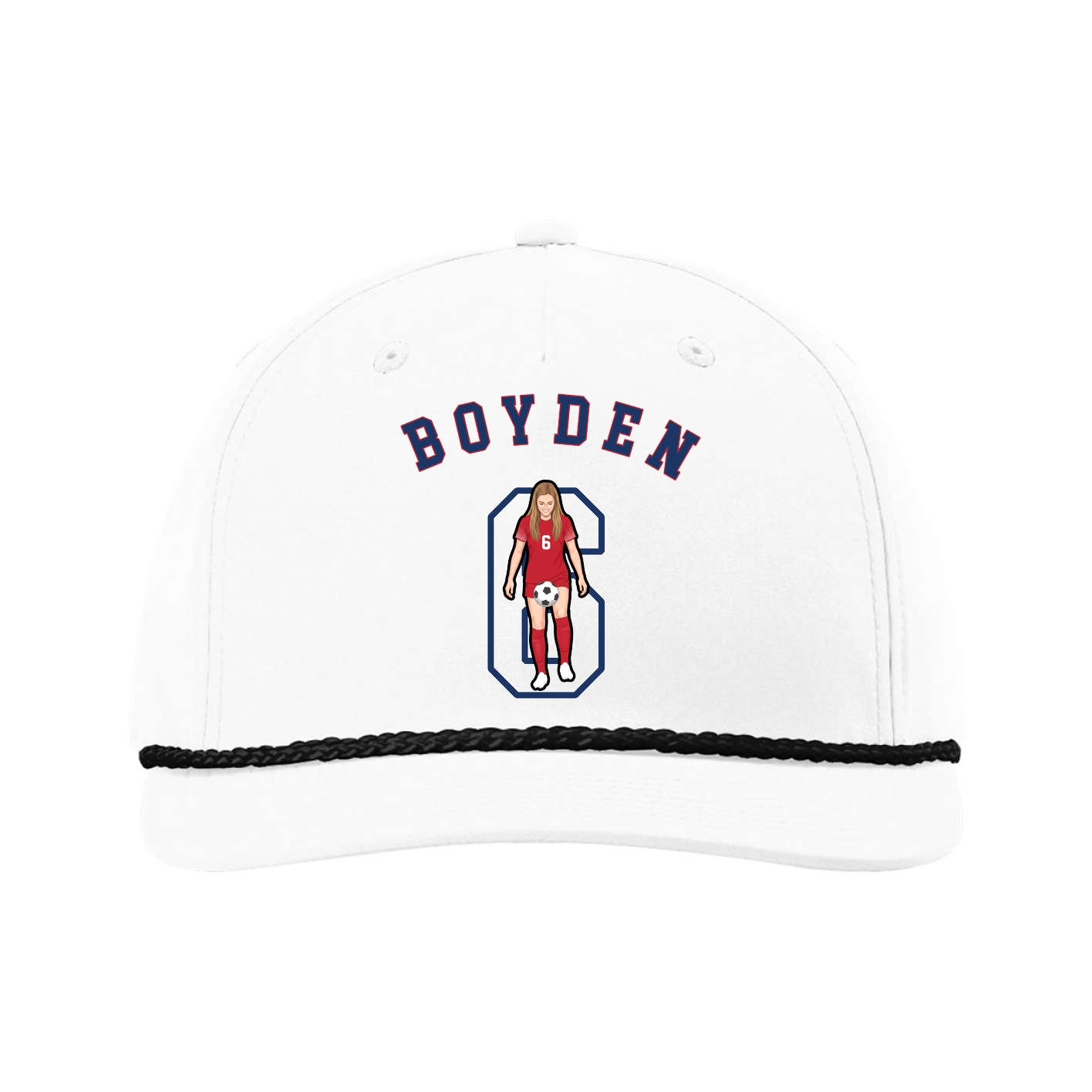 Five-Panel Classic Rope Cap — Shirsey Arch in White