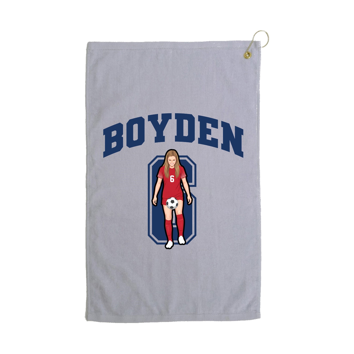 Golf Towel — Number in Grey