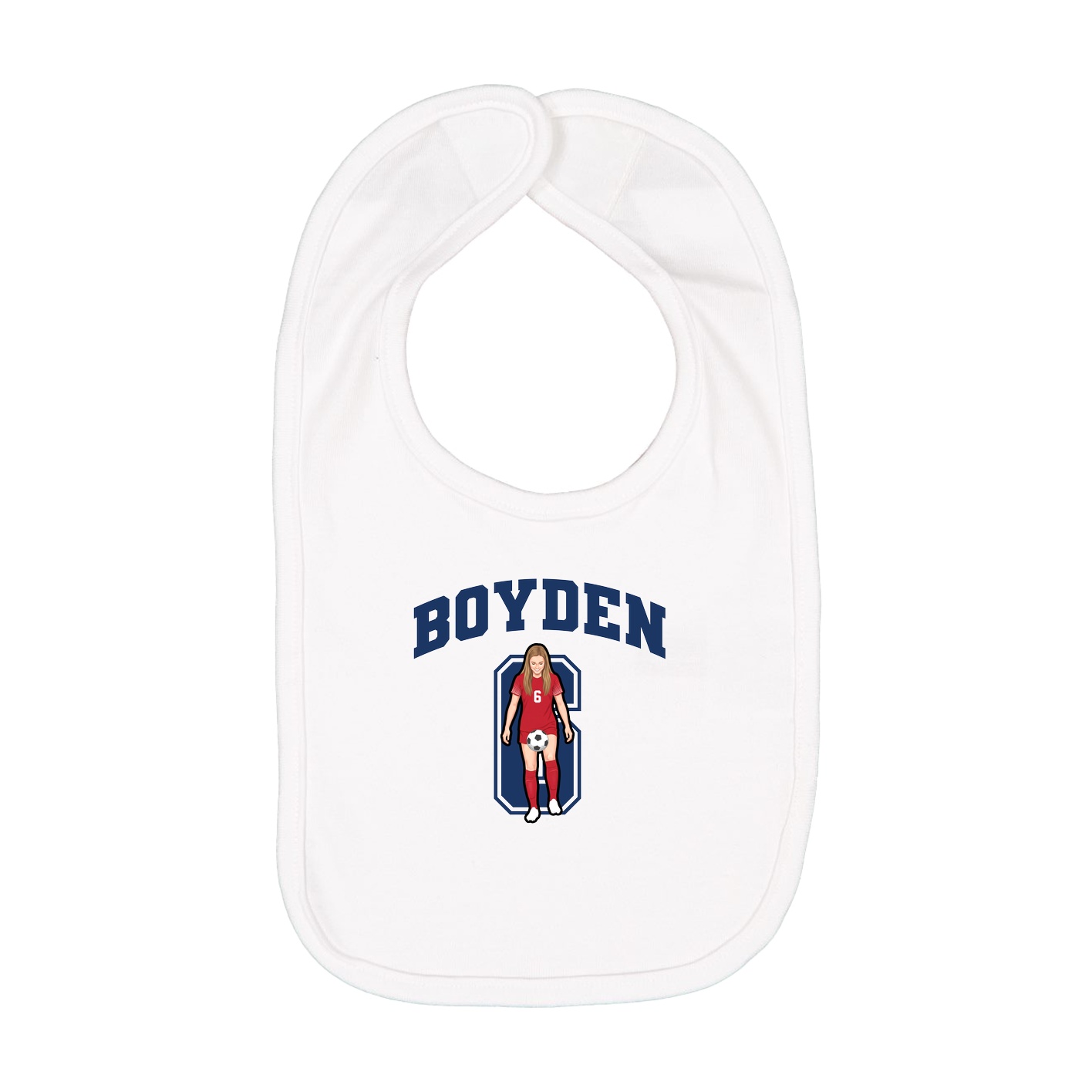 Infant Bib — Number in White