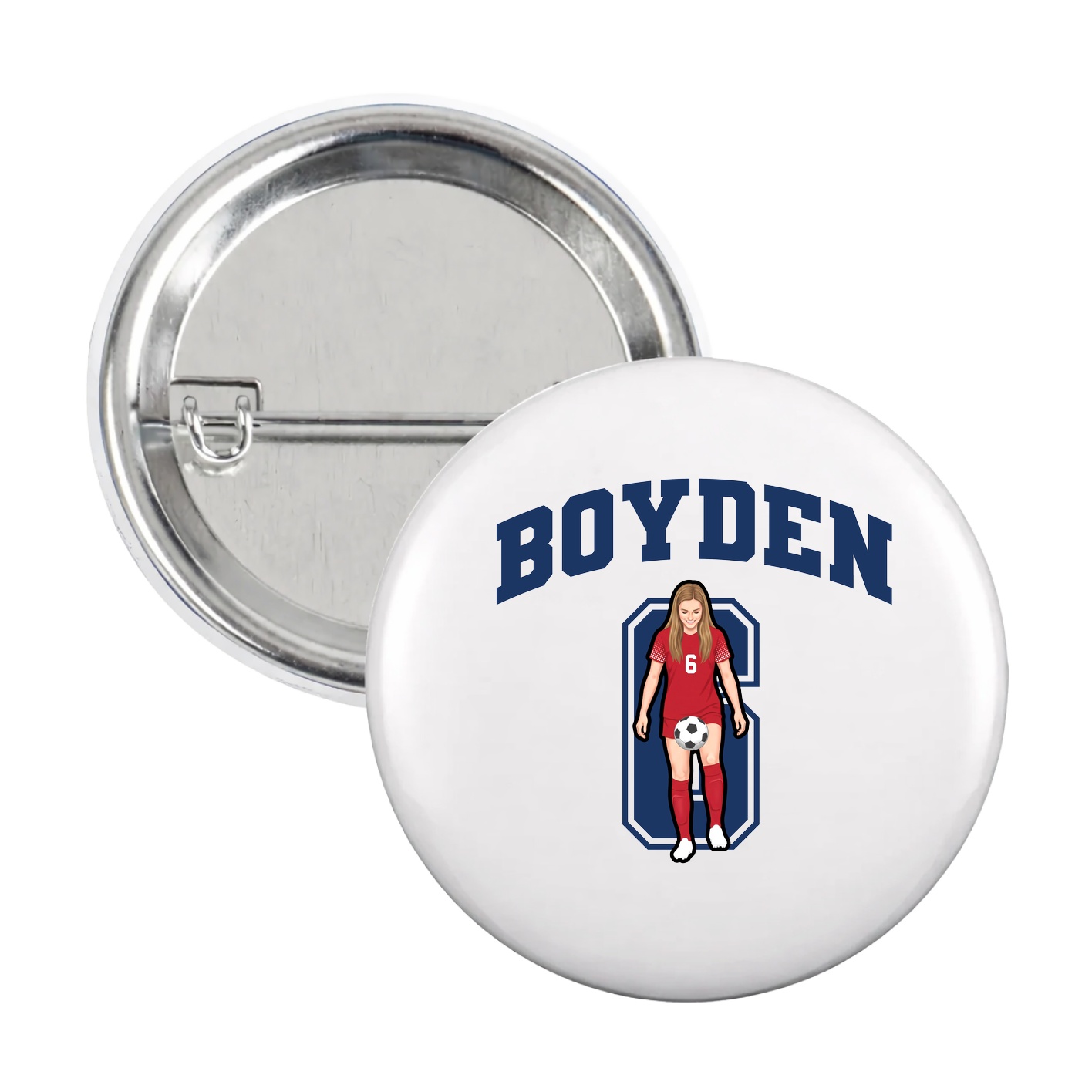 Game Day Button — Number in White