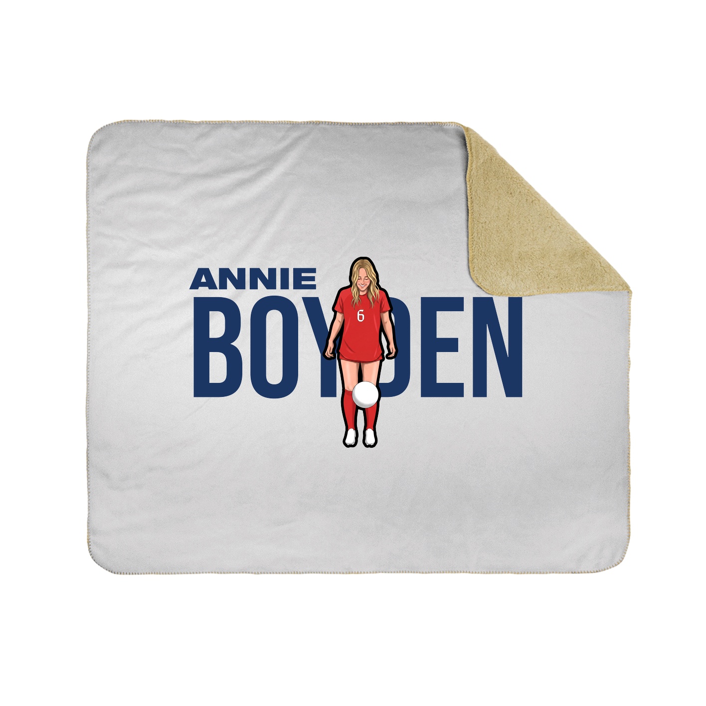 Throw Blanket — Player Name in White